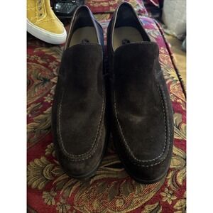 Hush Puppys Mens‎ Reminisce Dk BrownSlip-on Stitching Loafers Size 10.5 Suede